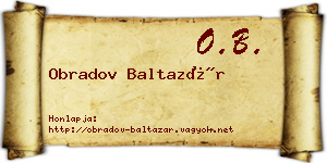 Obradov Baltazár névjegykártya